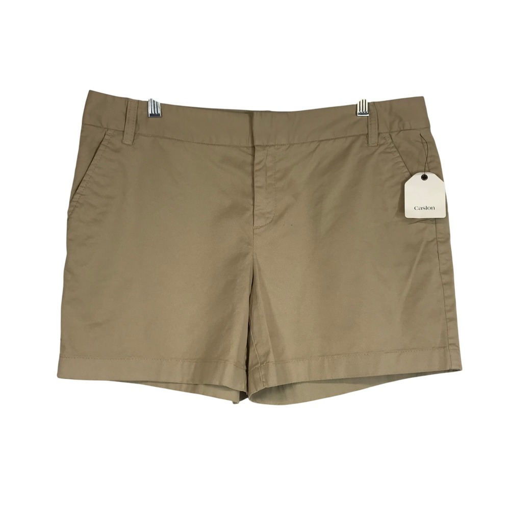 Caslon Women's Khaki Chino‎ Shorts Size 12 Casual Everyday Comfort